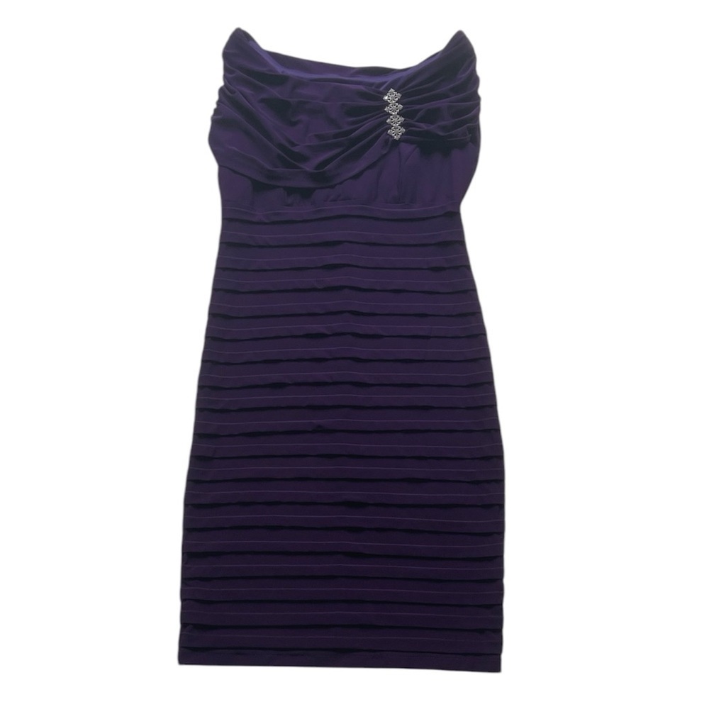 Laura Petites Purple Ruched Cocktail Dress Size 6P